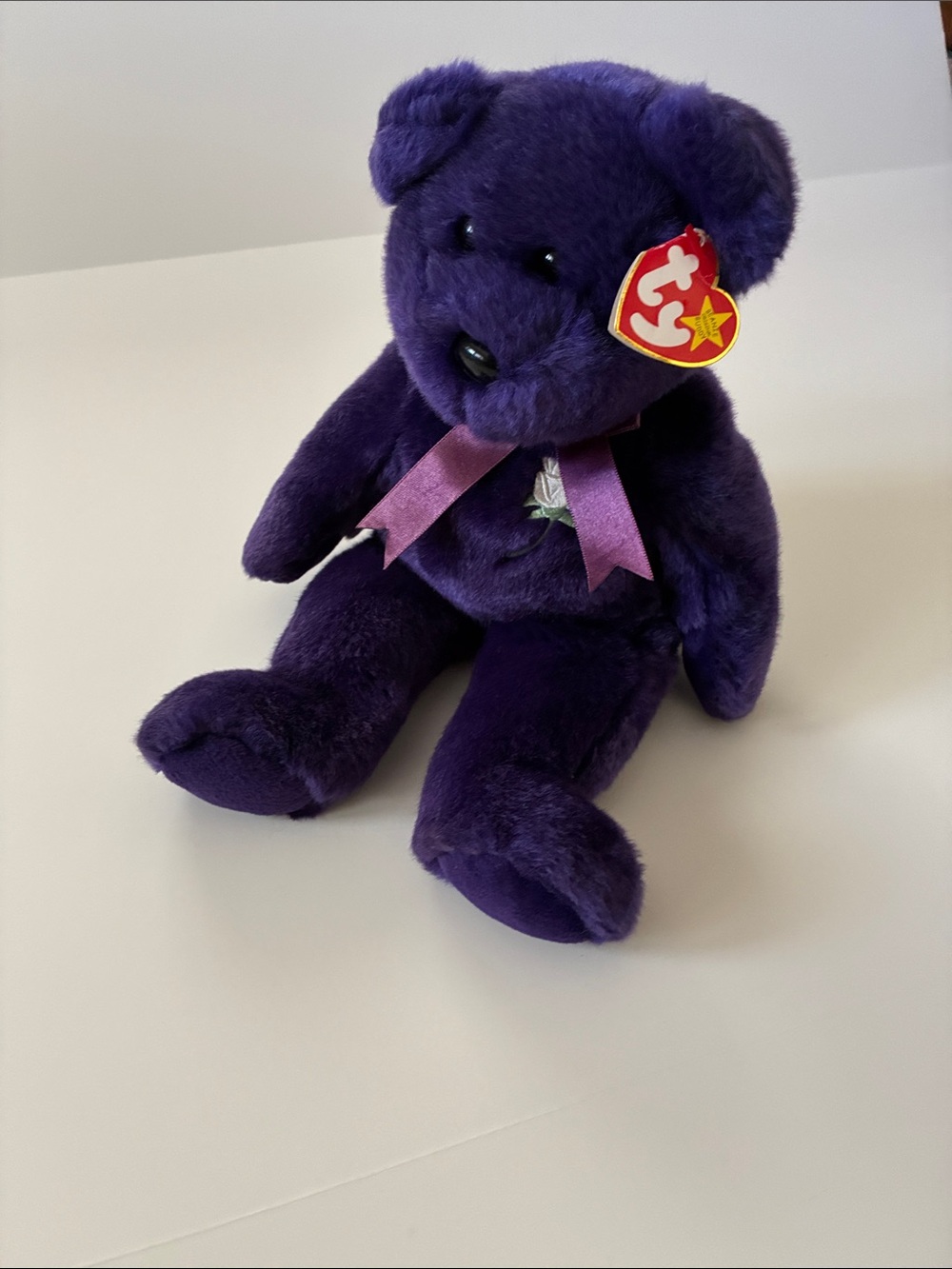 Ty Purple Princess Diana Plush Bear 14in.